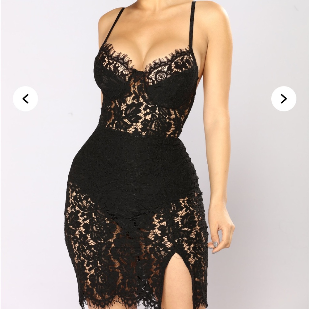 Fashion Nova Black Midi Dress with Sleek Silhouette